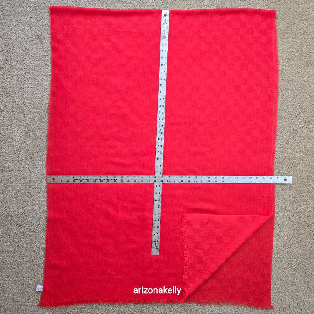 NWOT Coral Red Cashmere & Silk Scarf - Picture 2 of 13